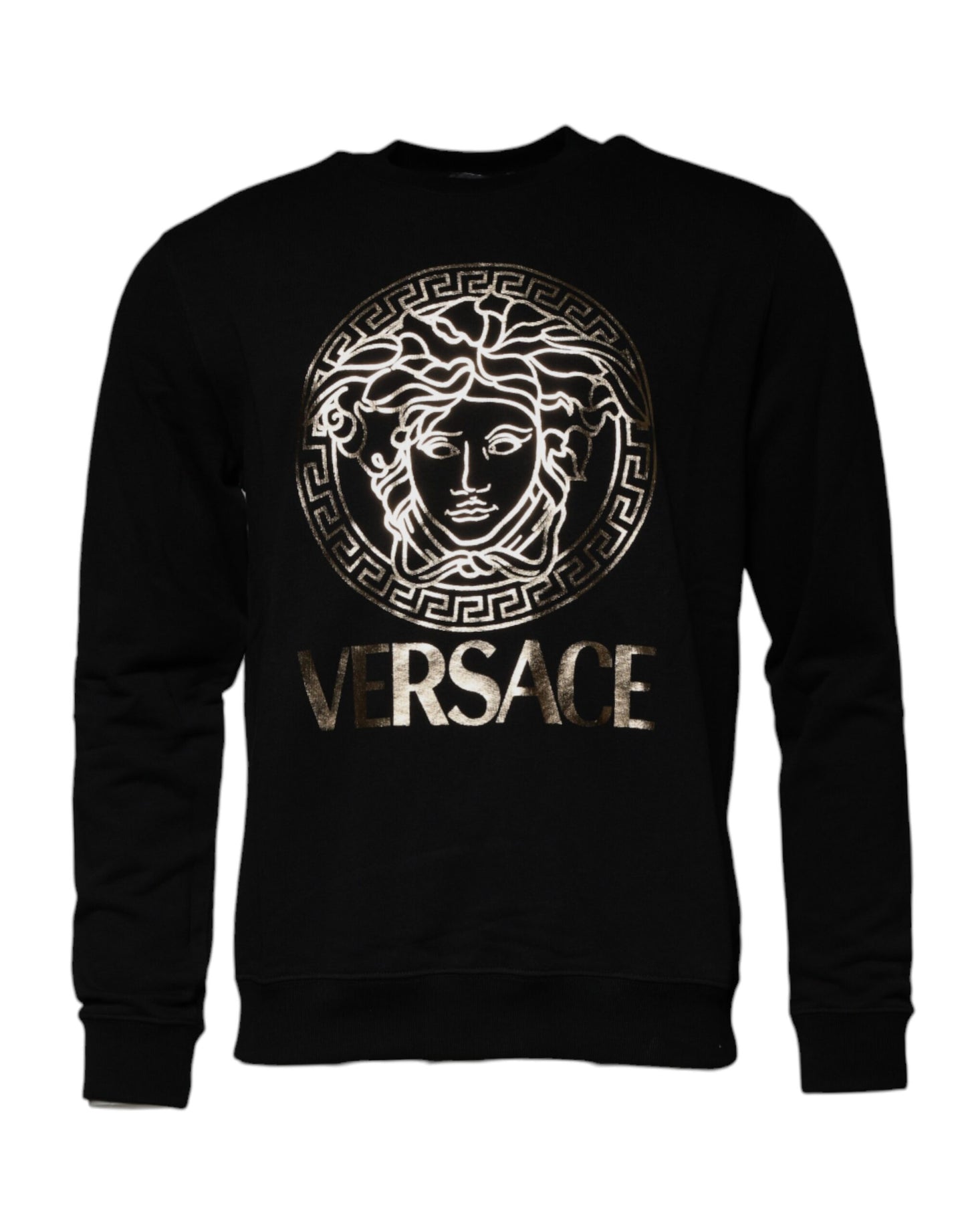 Sudadera con cuello redondo de polar Medusa negra para hombre