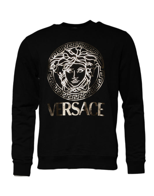 Sudadera con cuello redondo de polar Medusa negra para hombre