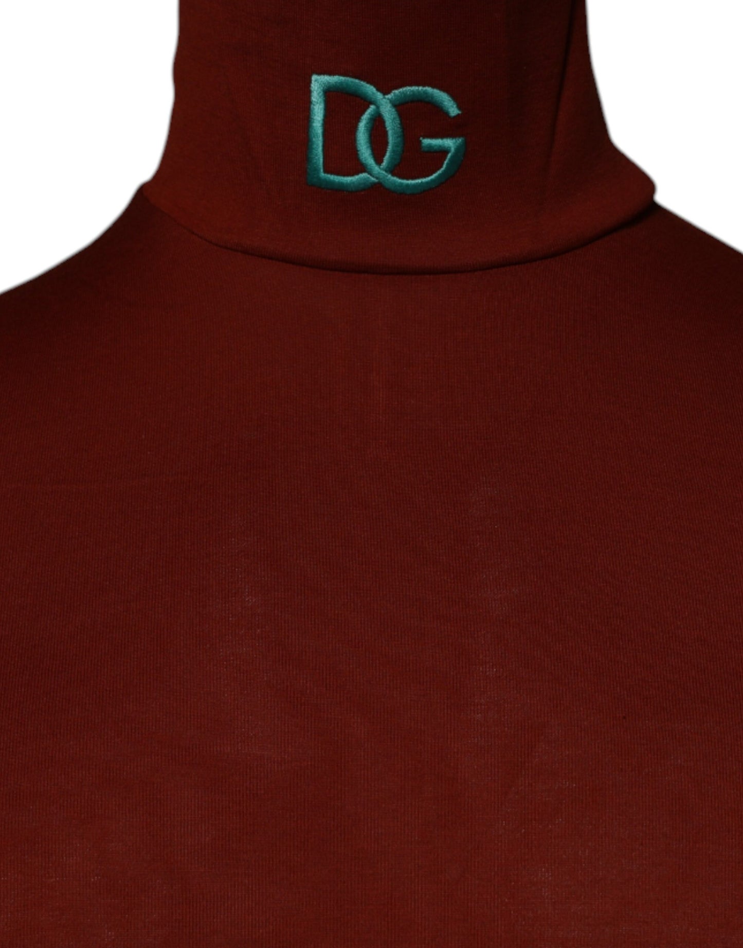 Suéter de cuello alto de algodón rojo para hombre