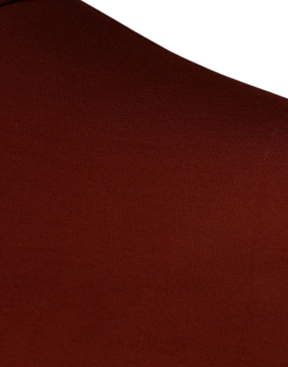 Suéter de cuello alto de algodón rojo para hombre