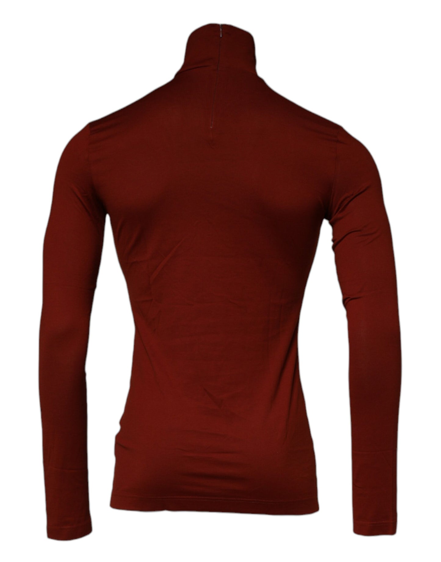 Suéter de cuello alto de algodón rojo para hombre