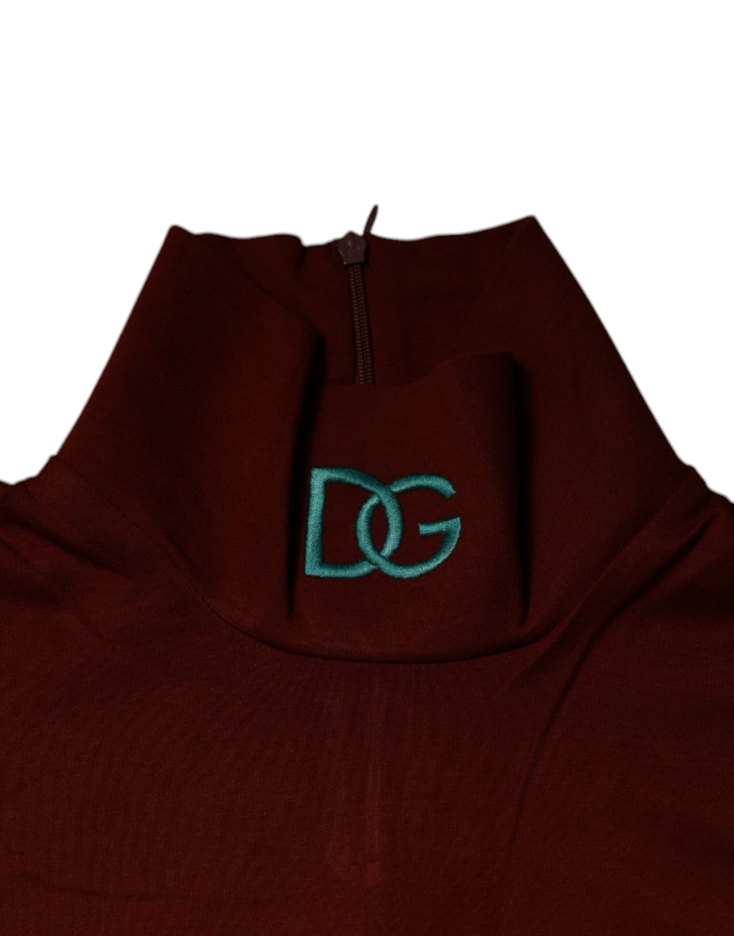 Suéter de cuello alto de algodón rojo para hombre