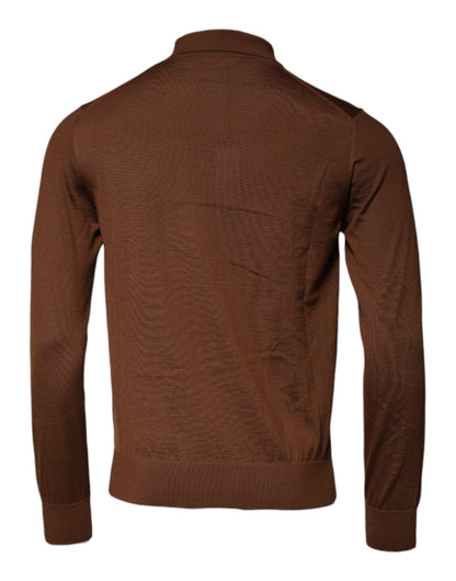 Suéter de cachemira marrón con botones para hombre