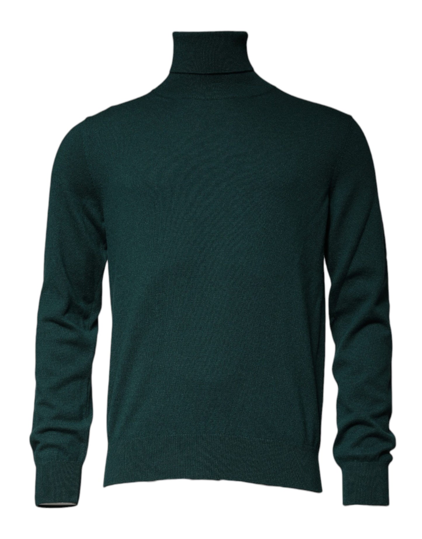Suéter de cuello alto de cachemira verde para hombre