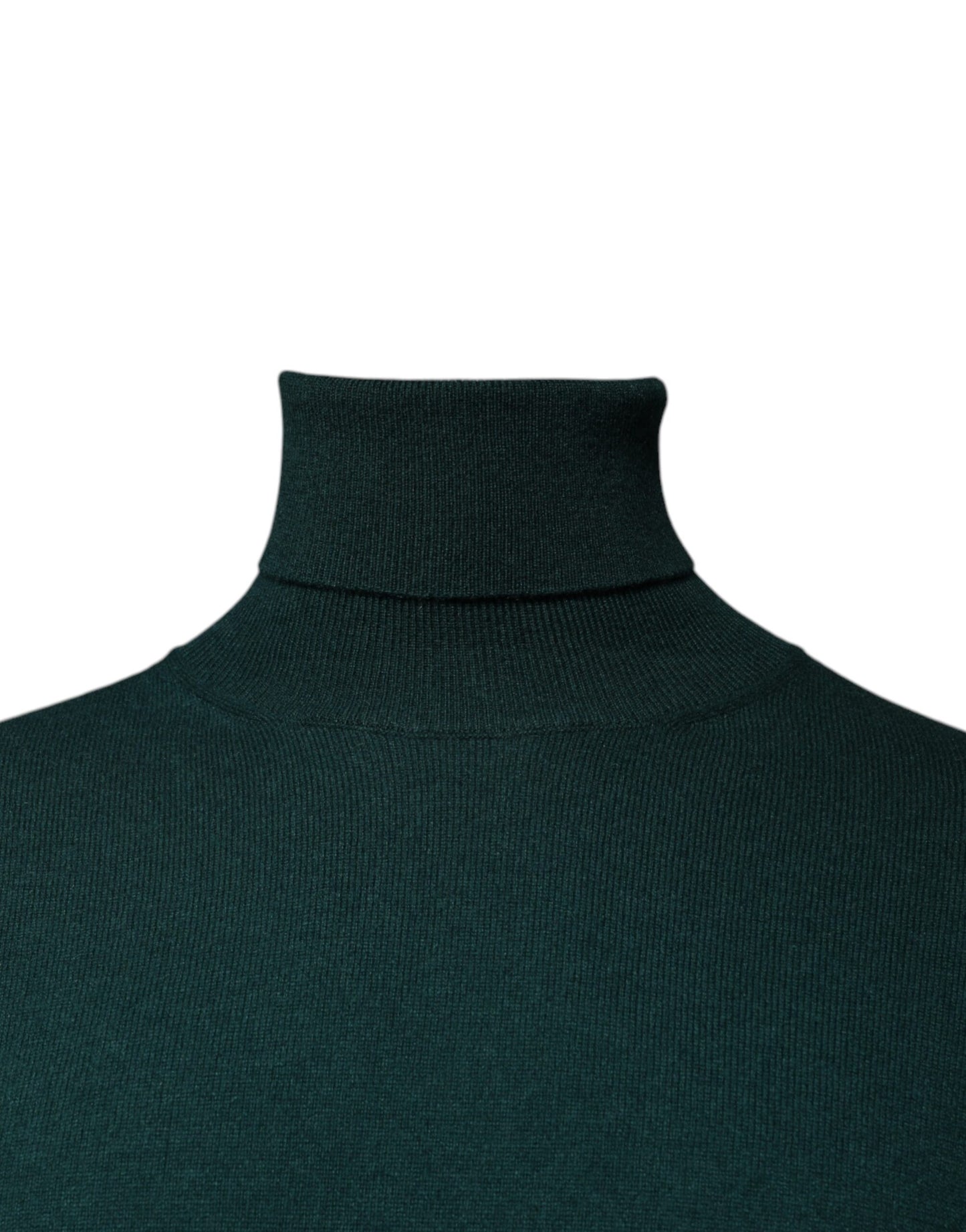 Suéter de cuello alto de cachemira verde para hombre