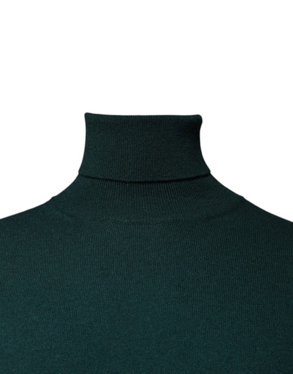 Suéter de cuello alto de cachemira verde para hombre