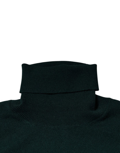 Suéter de cuello alto de cachemira verde para hombre