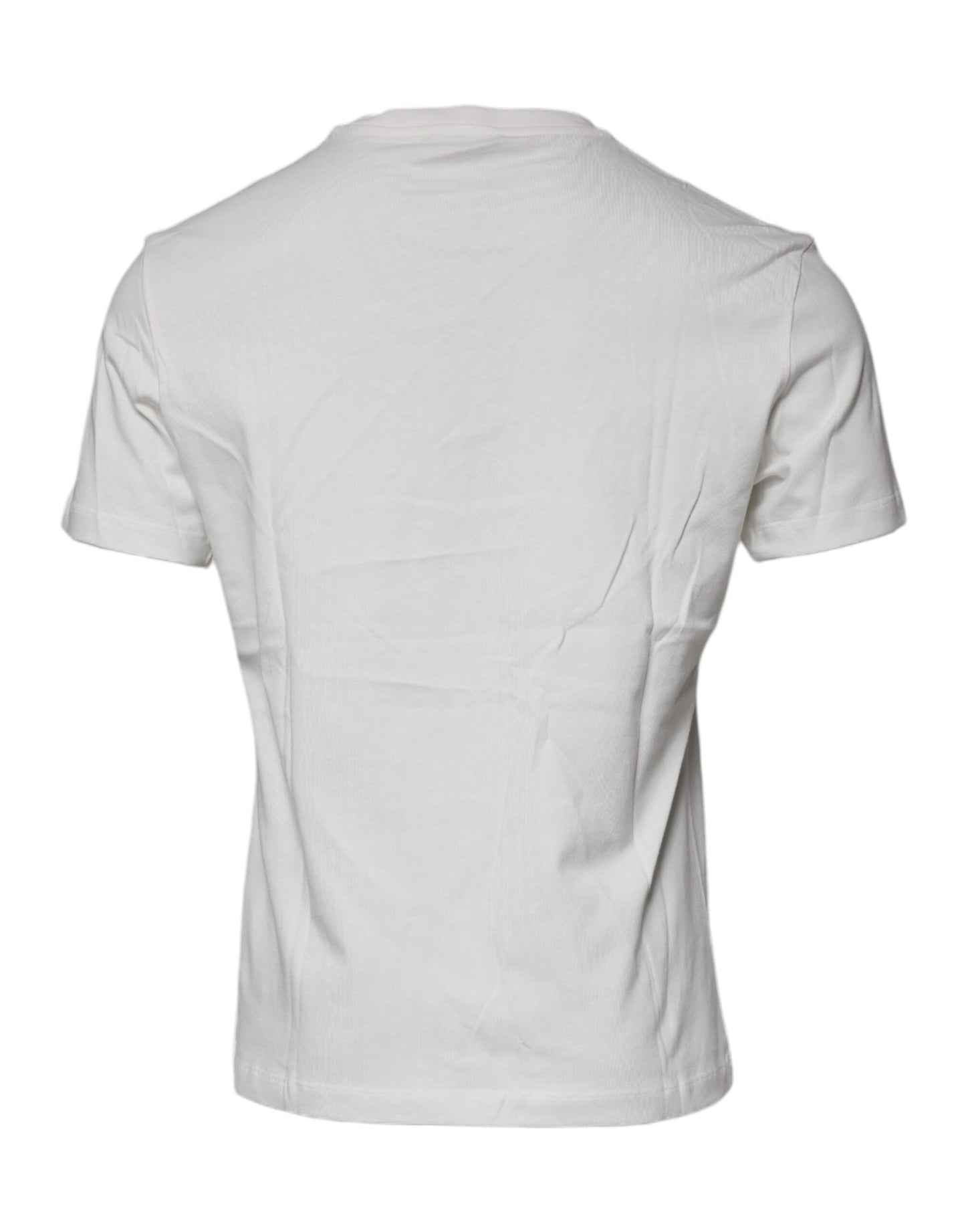 Camiseta blanca de algodón con cuello redondo y estampado de Medusa