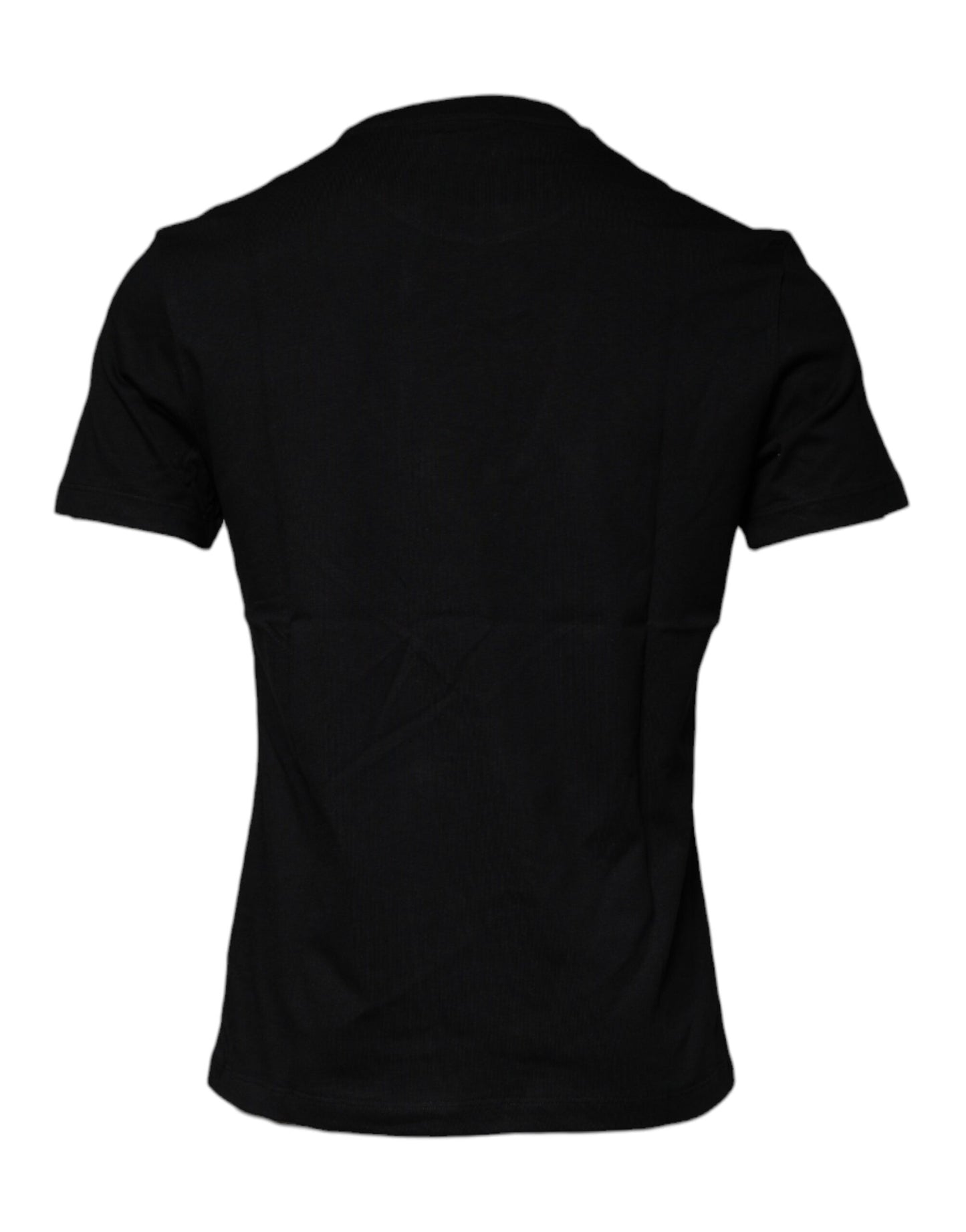 Camiseta de algodón con cuello redondo y estampado de Medusa negra