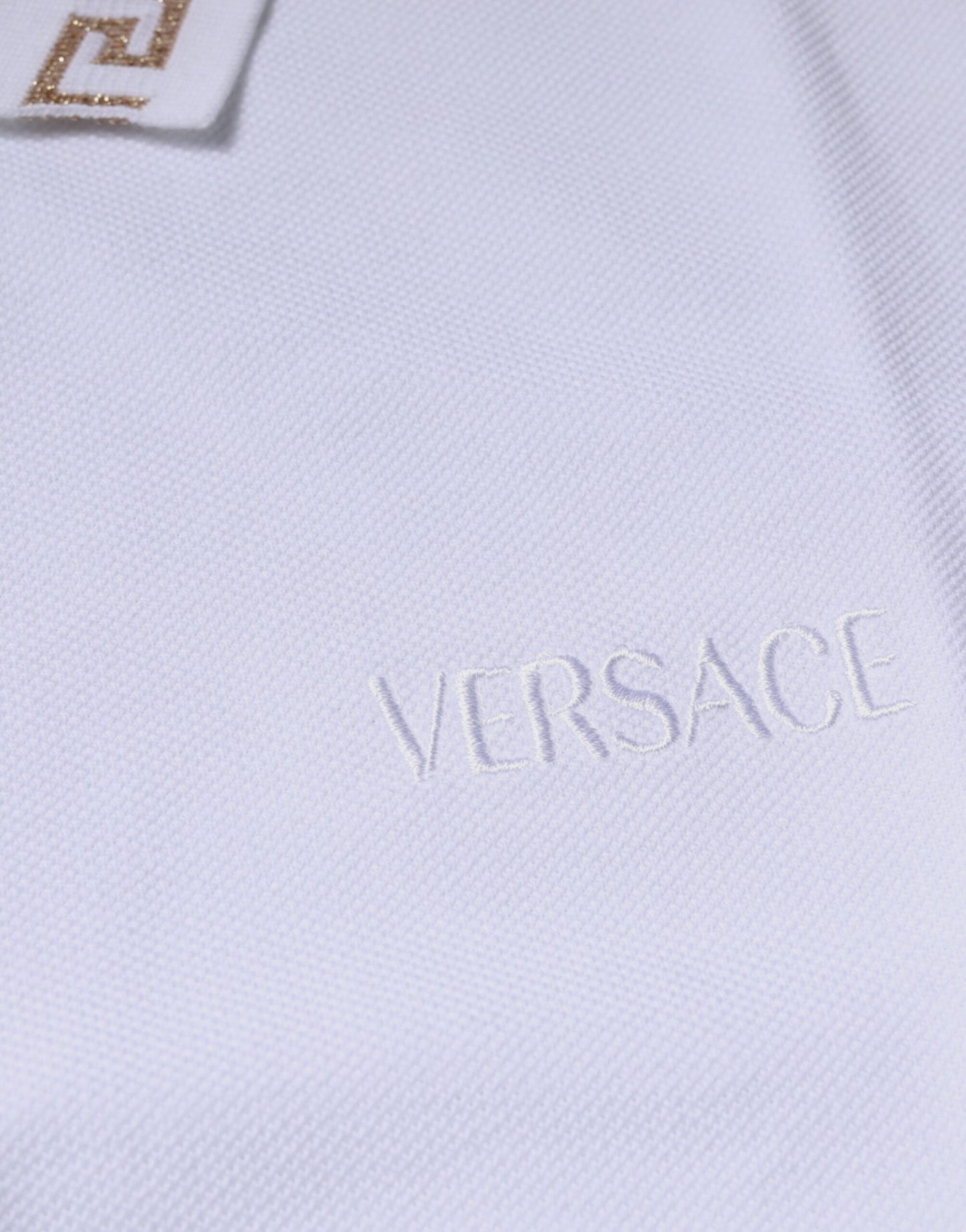 Polo de manga corta de viscosa blanca con cuello para hombre