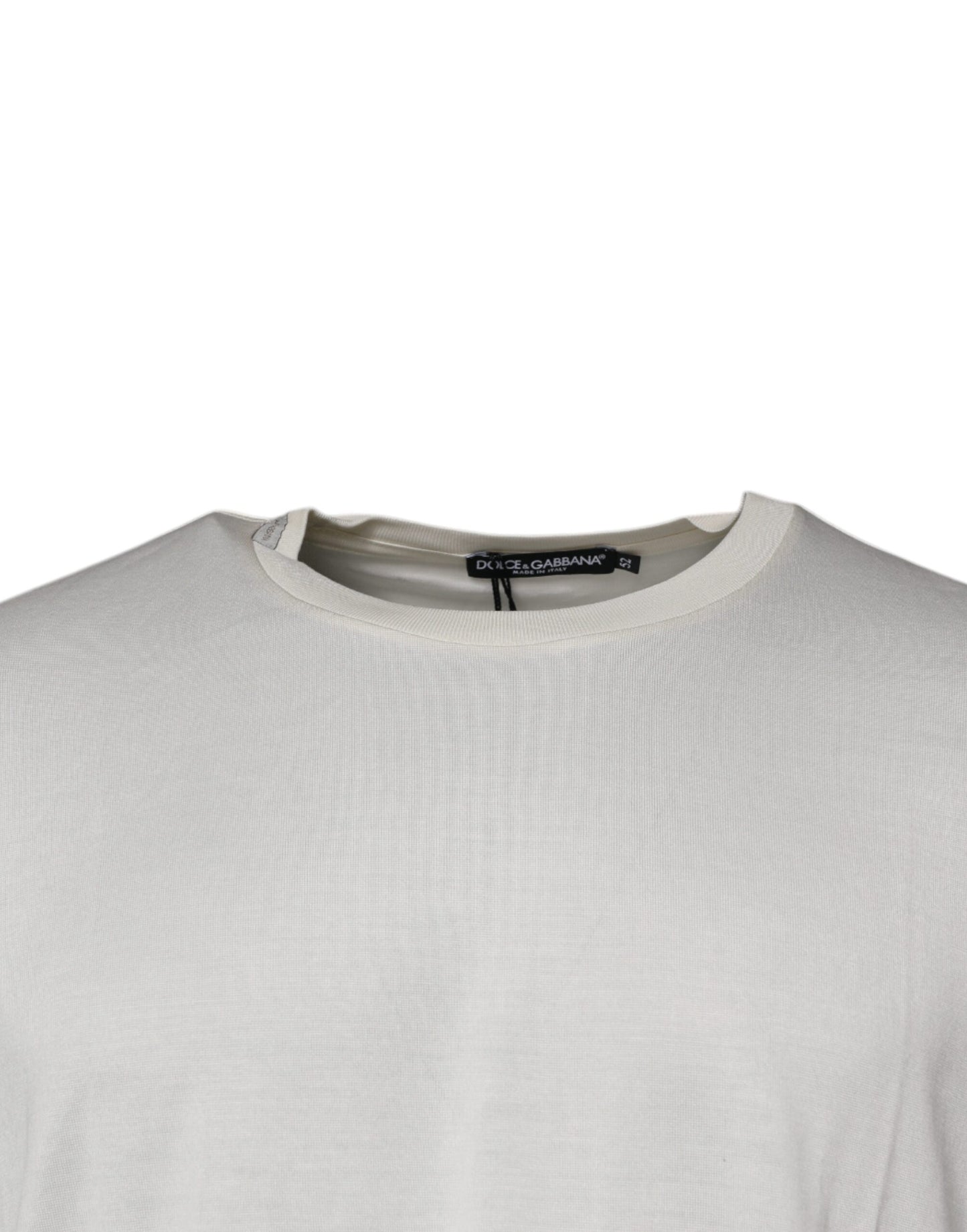 Camiseta de manga corta con cuello redondo en blanco roto