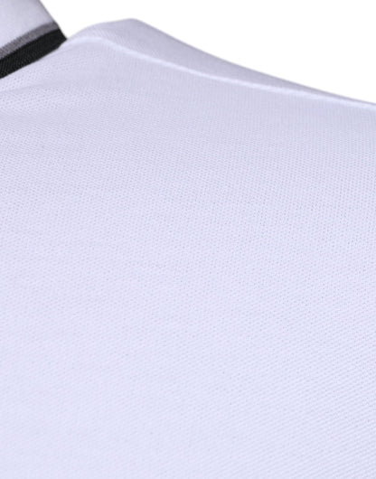 Camiseta polo de algodón blanco con cuello de corona
