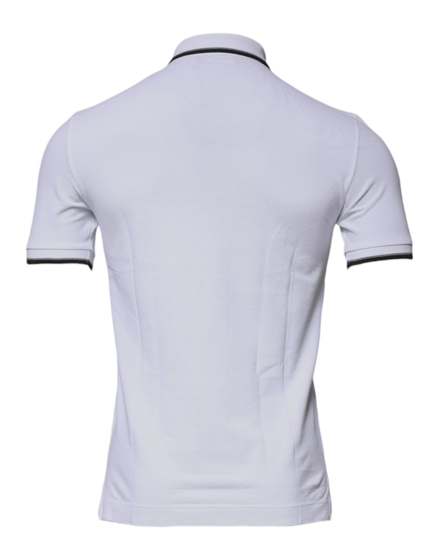 Camiseta polo de algodón blanco con cuello de corona