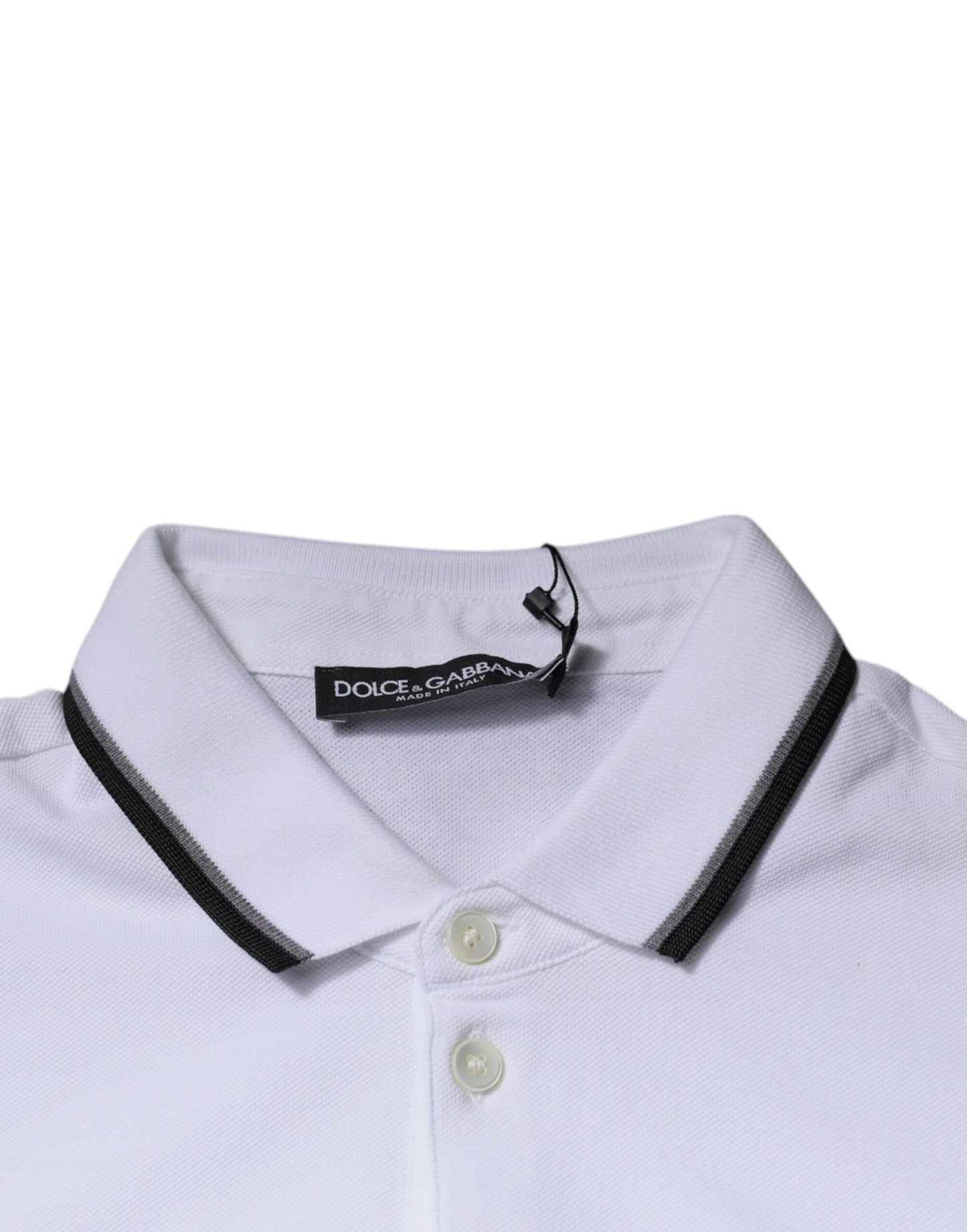 Camiseta polo de algodón blanco con cuello de corona