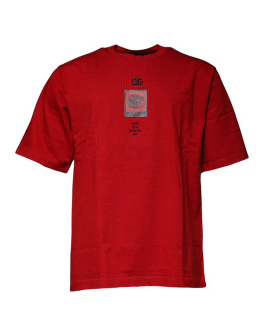 Camiseta de cuello redondo de algodón Red DG Eye