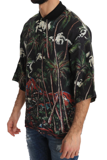 Camiseta polo con motivo de volcán siciliano