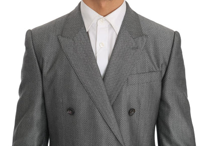 Elegante traje negro cruzado