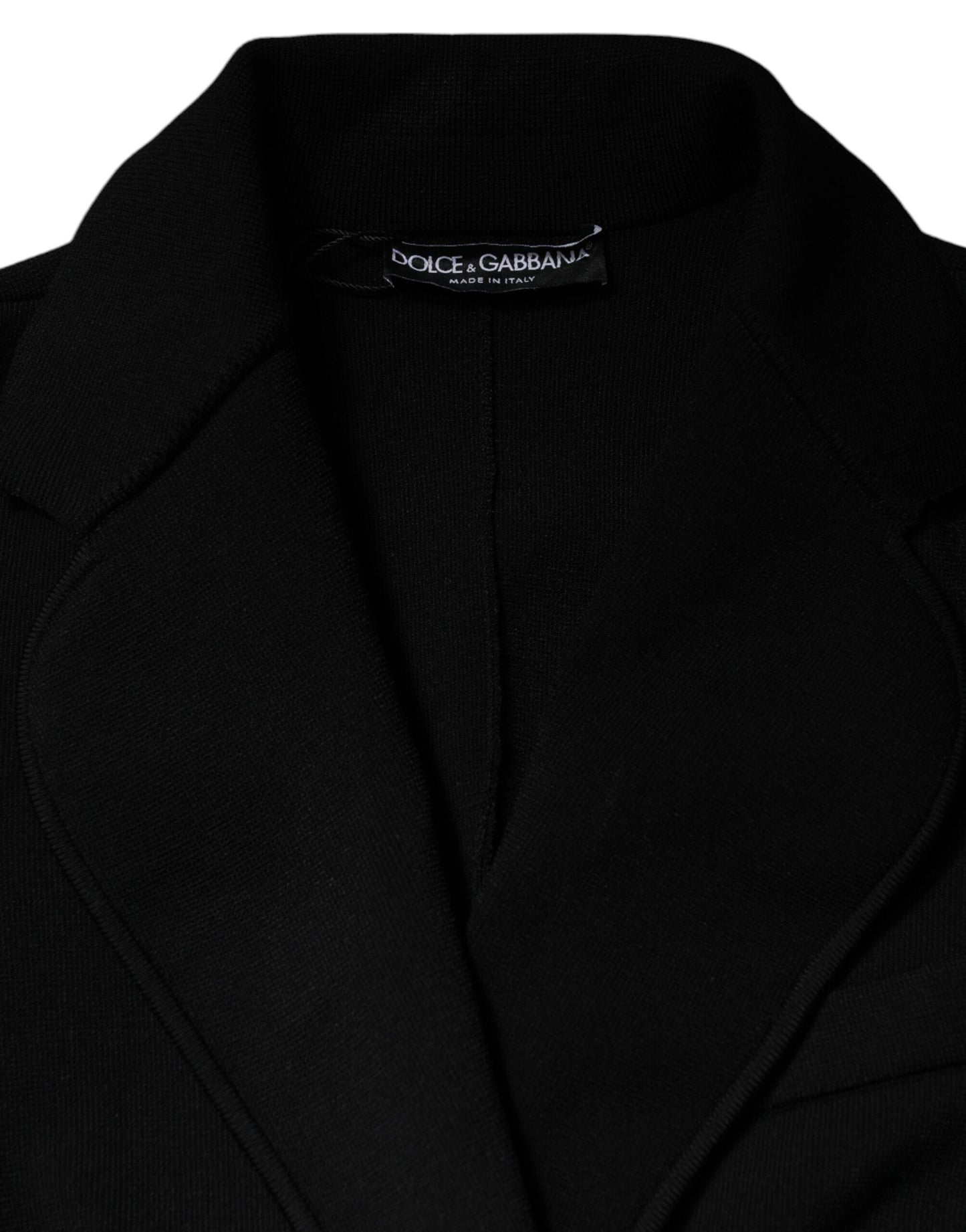 Chaqueta blazer de viscosa negra de botonadura sencilla