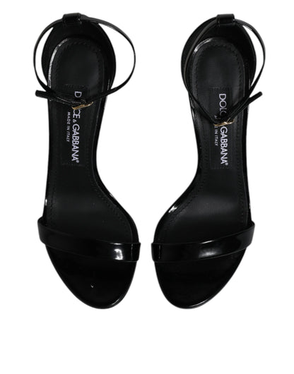 Sandalias negras con tiras al tobillo y tacones KEIRA