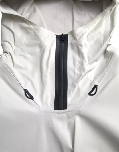 Chaqueta impermeable de cuero blanco para hombre