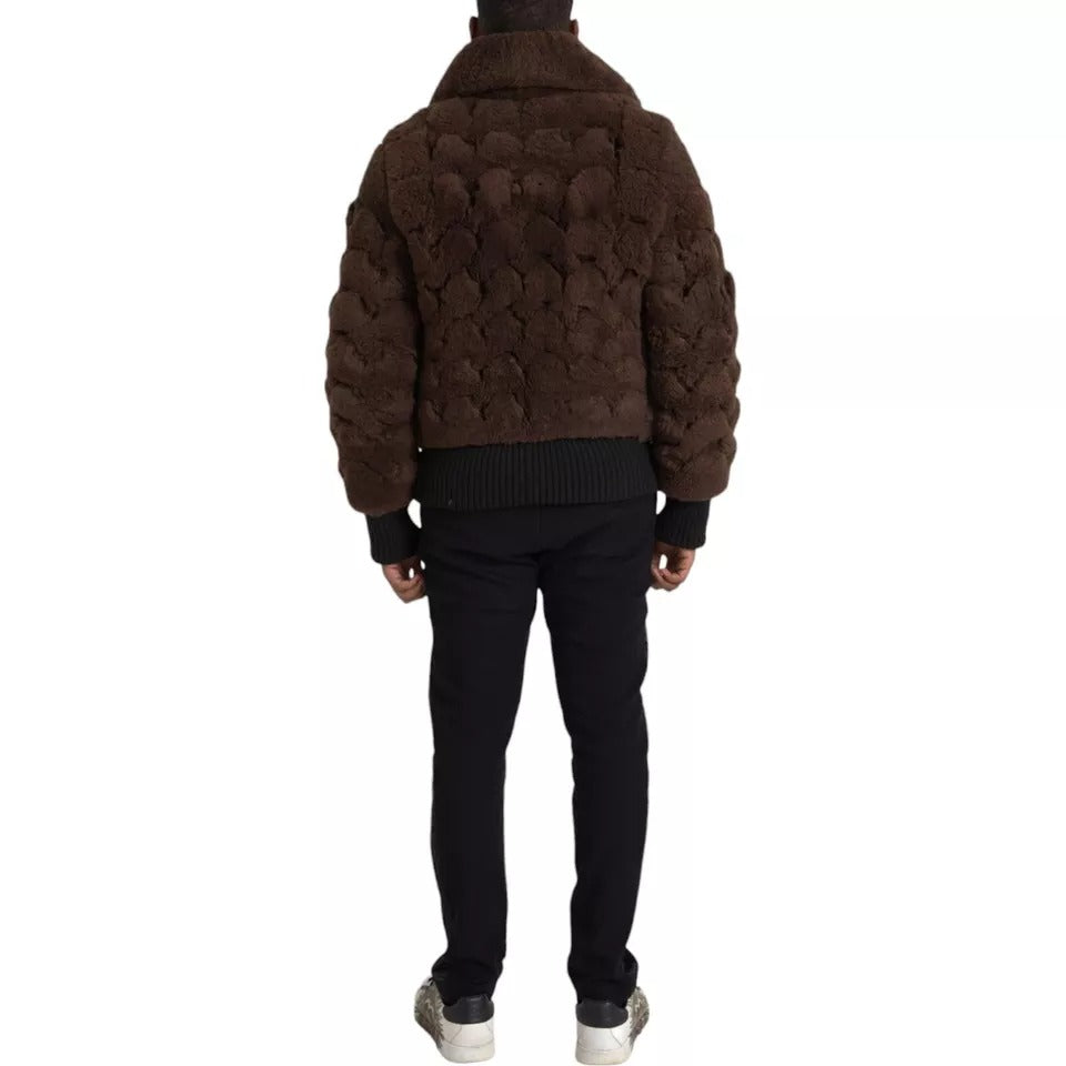 Chaqueta de piel de cordero marrón