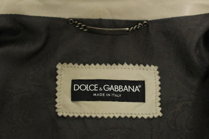 Elegante chaqueta de piel de cordero beige