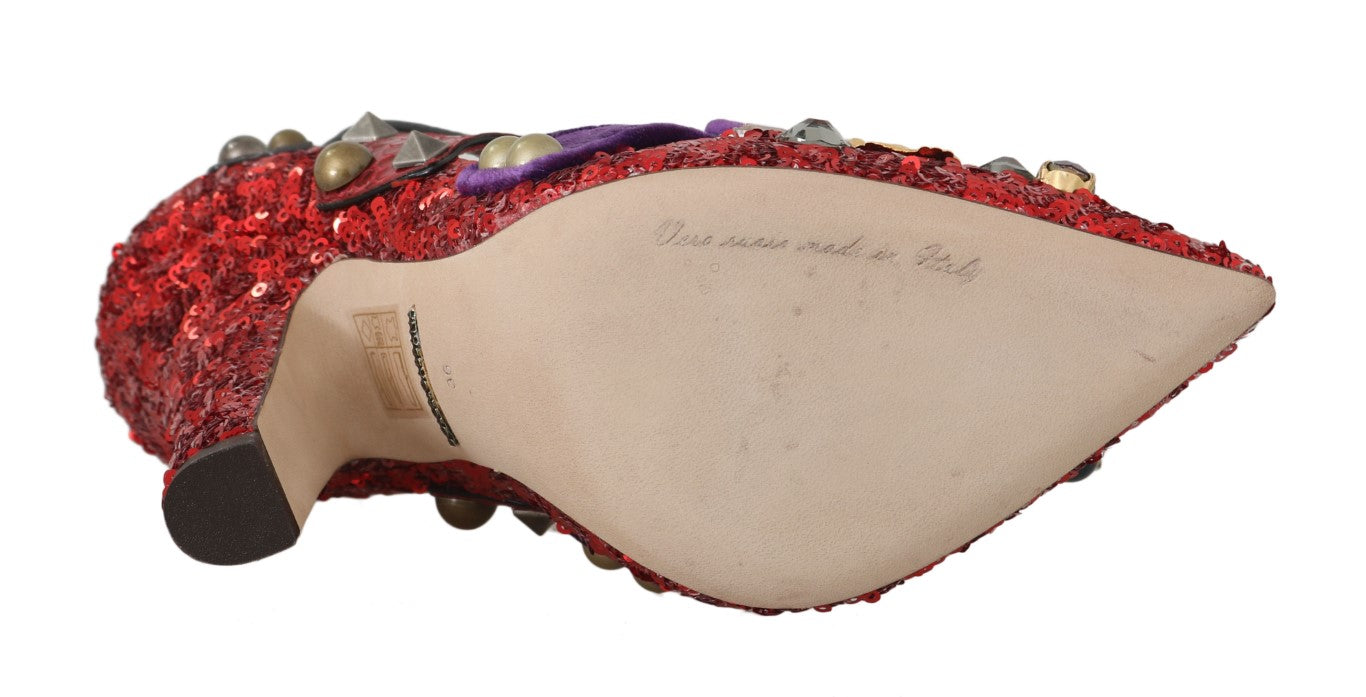 Zapatos de tacón rojos adornados Bellucci Alta Moda