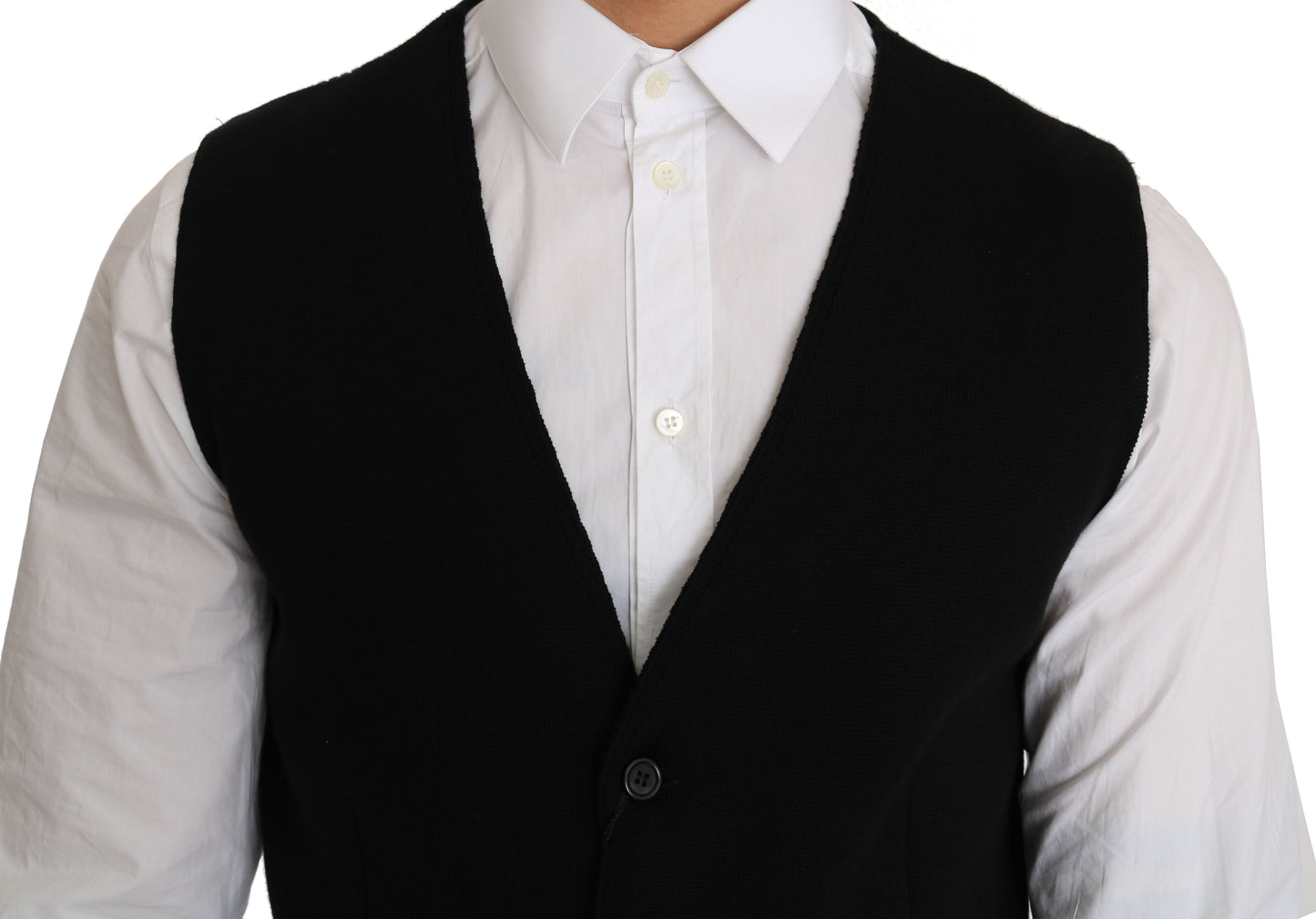Chaleco formal elegante de algodón negro