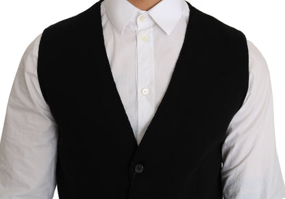 Chaleco formal elegante de algodón negro