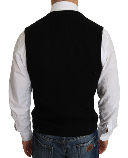 Chaleco formal elegante de algodón negro
