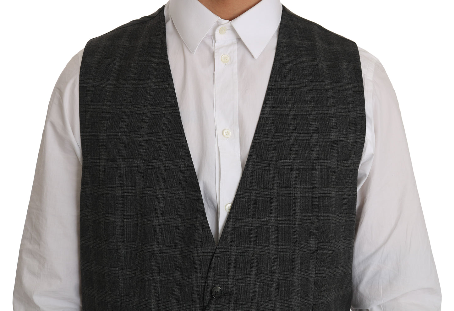 Elegante chaleco de lana a cuadros para el hombre urbano