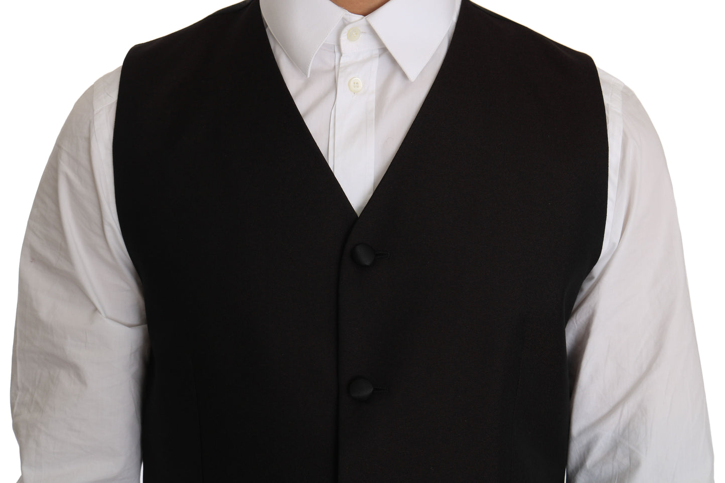 Elegante chaleco formal de mezcla de seda negra
