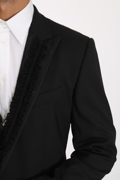 Elegante chaqueta blazer Martini de corte entallado en color negro