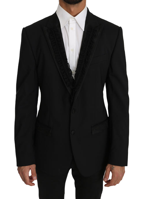 Elegante chaqueta blazer Martini de corte entallado en color negro