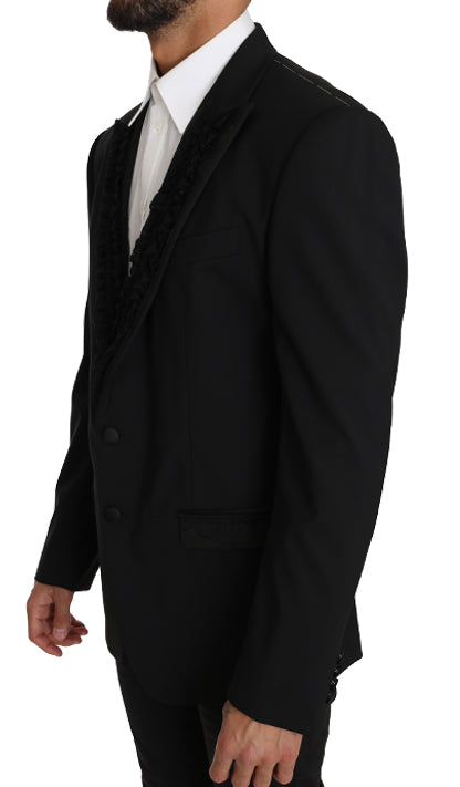 Elegante chaqueta blazer Martini de corte entallado en color negro