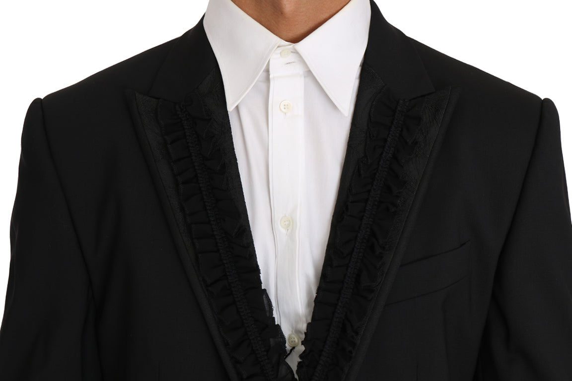 Elegante chaqueta blazer Martini de corte entallado en color negro