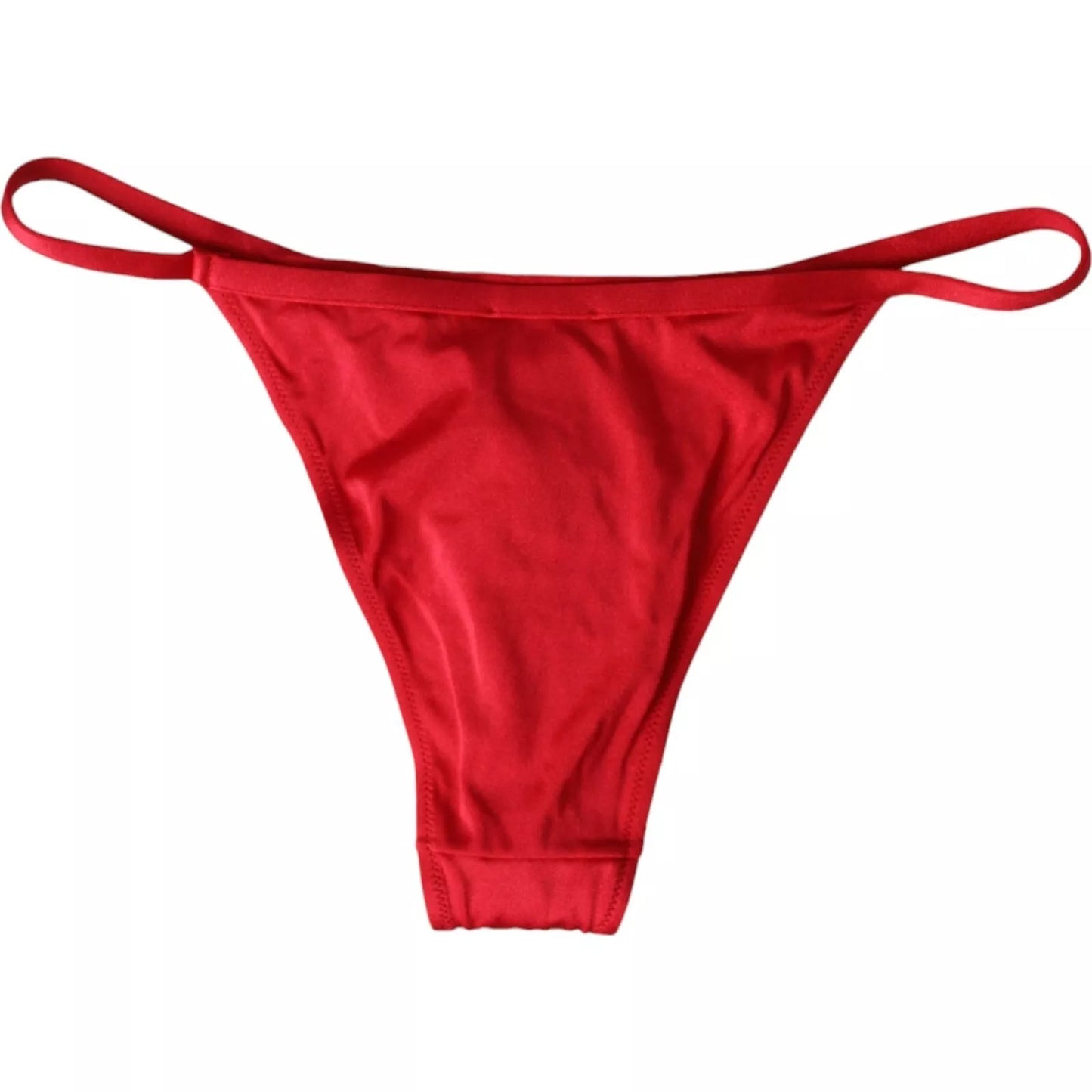 Parte inferior del bikini de baño de playa elástico de nailon rojo