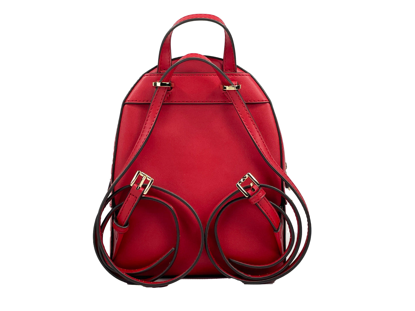 Mochila Jaycee Mini XS de cuero con bolsillo y cremallera, color rojo