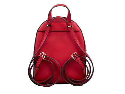 Mochila Jaycee Mini XS de cuero con bolsillo y cremallera, color rojo