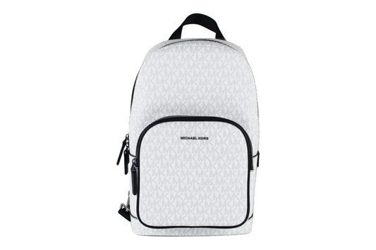 Mochila bandolera mediana de PVC blanca con la firma Cooper