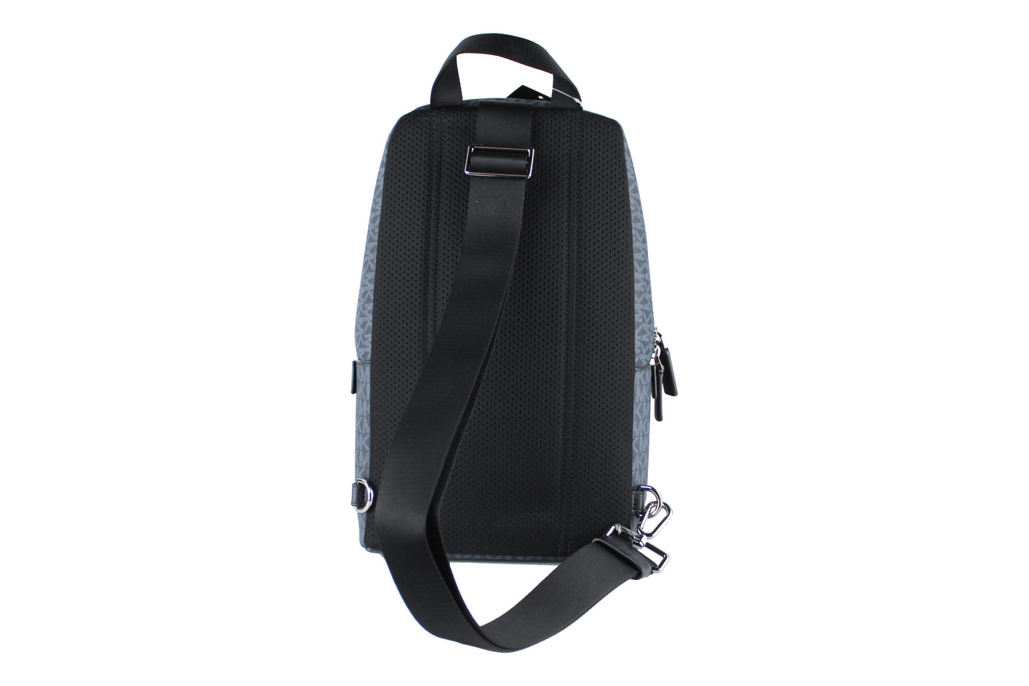 Mochila bandolera mediana de PVC Cooper Signature en color azul marino