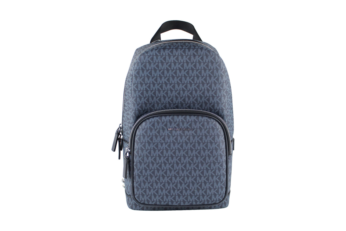 Mochila bandolera mediana de PVC Cooper Signature en color azul marino