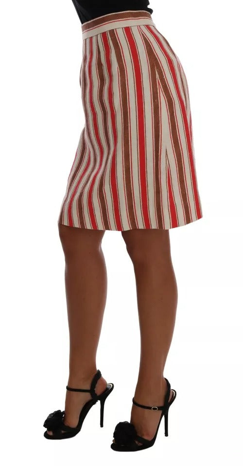 Falda midi de algodón con rayas Portofino multicolor
