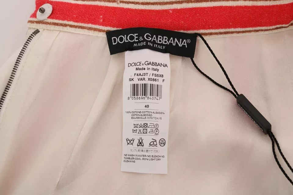 Falda midi de algodón con rayas Portofino multicolor