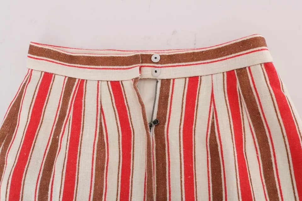 Falda midi de algodón con rayas Portofino multicolor