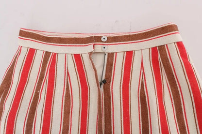 Falda midi de algodón con rayas Portofino multicolor