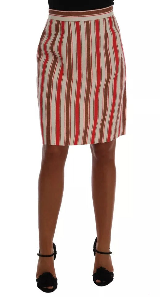 Falda midi de algodón con rayas Portofino multicolor