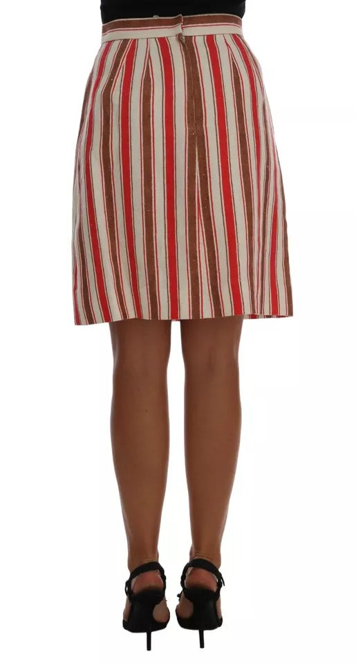 Falda midi de algodón con rayas Portofino multicolor