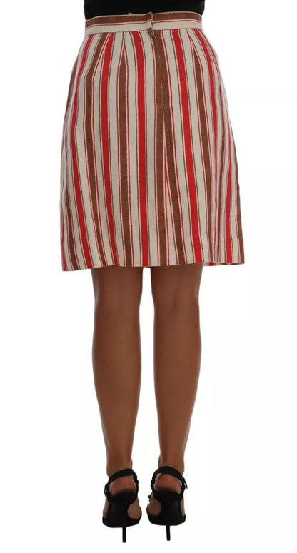 Falda midi de algodón con rayas Portofino multicolor