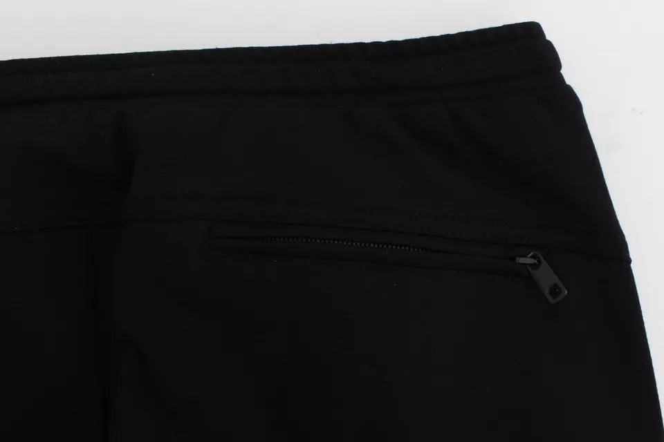 Pantalones casuales de lana gris y negra con rayas